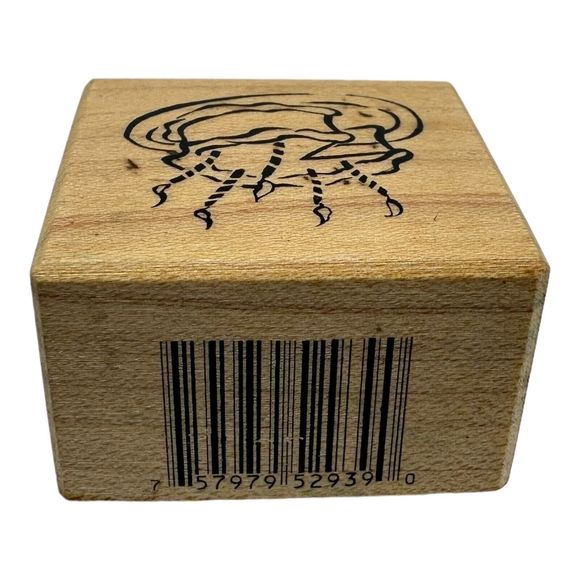 PSX Birthday Party Cake Candles Frosting Plate Wood Mounted Rubber Stamp B-2920 - Picture 3 of 5